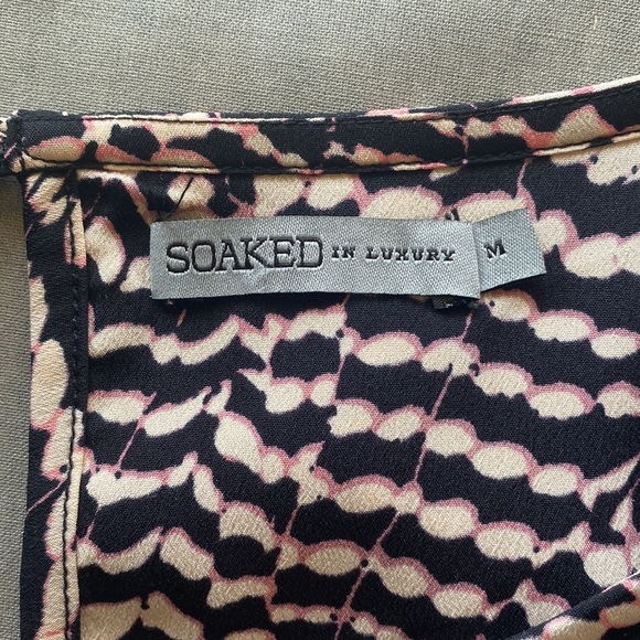 Sweet Black/PInk/Cream Print Dress by Soaked in Luxury - Size M - Picture 7 of 8